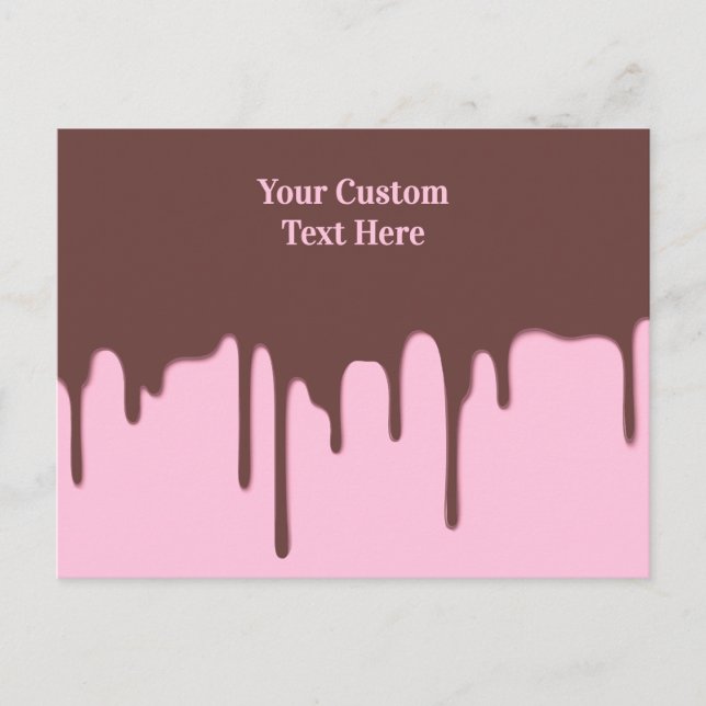 Custom Text Chocolate Drip Postcard (Front)