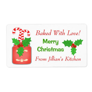 Custom Text Christmas Baking Sticker / Labels