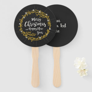 Custom text Christmas hand fan set
