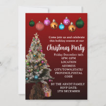 Custom Text Christmas Tree Baubles Party