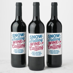 Custom Text Christmas Wine Wine Label