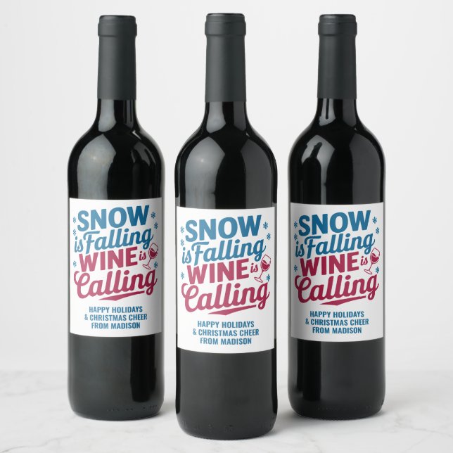 Custom Text Christmas Wine Wine Label (Bottles)