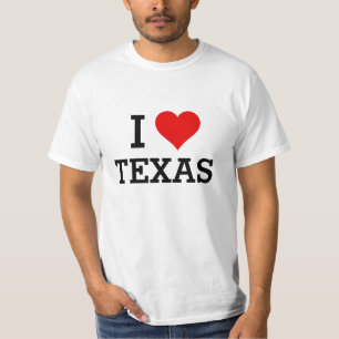 Custom Text Classic I Love Texas Red Heart Shirt