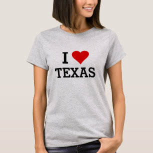 Custom Text Classic I Love Texas Red Heart Shirt