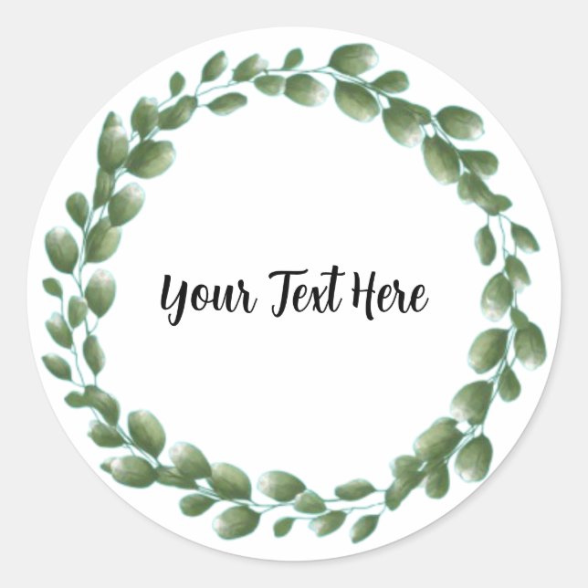 Custom Text Classic Round Sticker (Front)