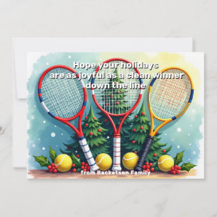 🎾🎄Custom text, Clean Winner Cheer Holiday Card