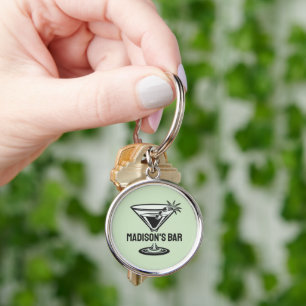 Custom Text Cocktail Key Ring