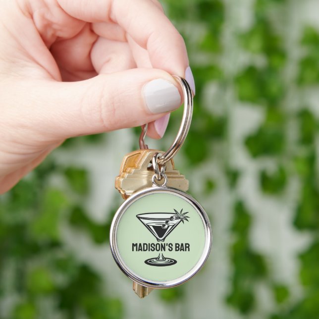 Custom Text Cocktail Key Ring (Hand)