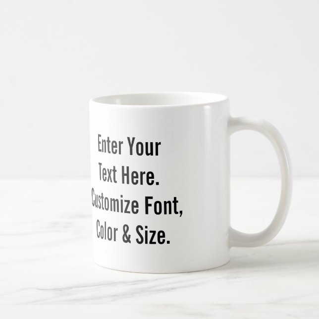 Custom Text Coffee Mug (Right)