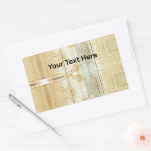 Custom text Coffee Stained Ledger Accounting Rectangular Sticker