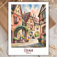 Custom Text Colmar Alsace France Travel Watercolor