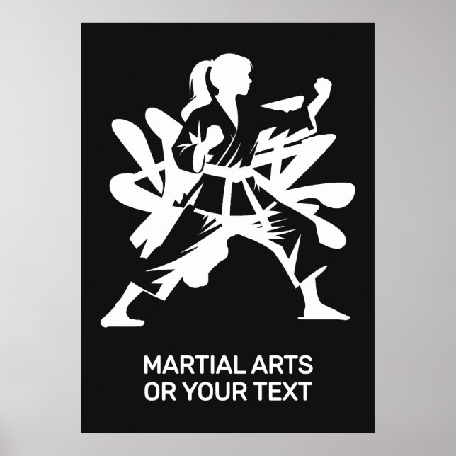 Custom Text & Color Martial Arts Poster (Front)
