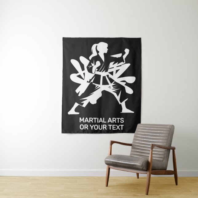 Custom Text & Color Martial Arts Tapestry (In Situ)