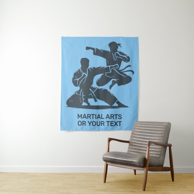 Custom Text & Color Martial Arts Tapestry (In Situ)