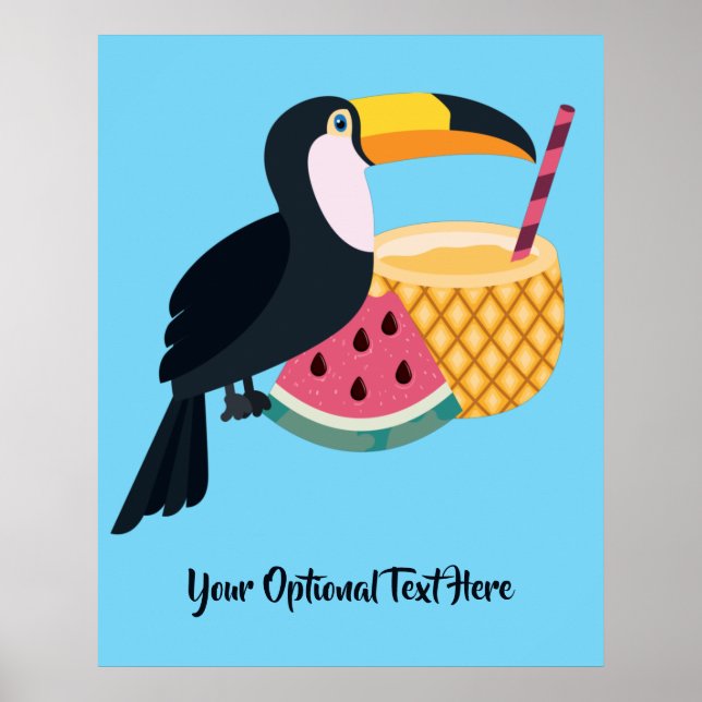 Custom Text & Color Toucan Poster (Front)