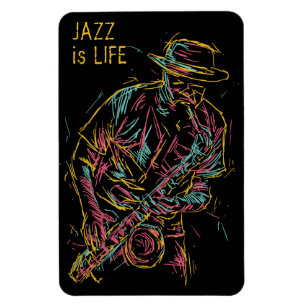 Custom text Colorful Jazz Player Magnet