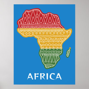 Custom Text & Colour Africa Poster