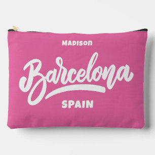 Custom Text & Colour Barcelona Accessory Pouch