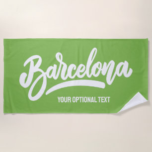 Custom Text & Colour Barcelona Beach Towel