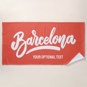 Custom Text & Colour Barcelona Beach Towel