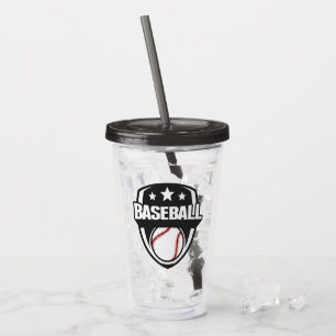 Custom Text & Colour Baseball Acrylic Tumbler