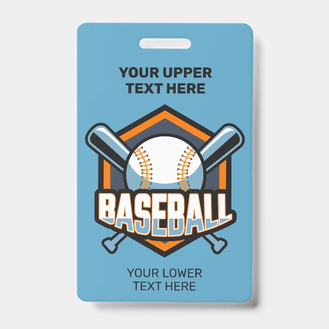 Custom Text & Colour Baseball ID Badge (Front)
