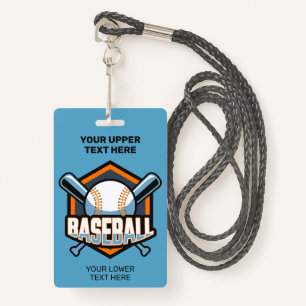 Custom Text & Colour Baseball ID Badge