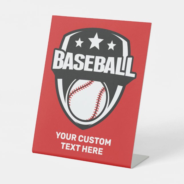 Custom Text & Colour Baseball Pedestal Sign (Front)
