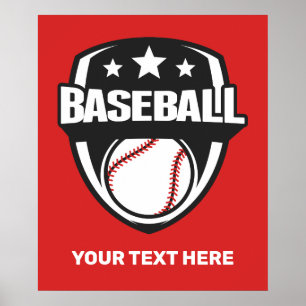 Custom Text & Colour Baseball Poster