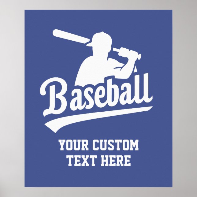 Custom Text & Colour Baseball Poster (Front)