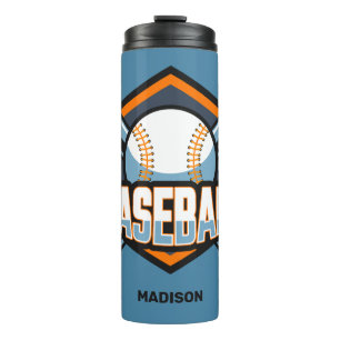 Custom Text & Colour Baseball Thermal Tumbler