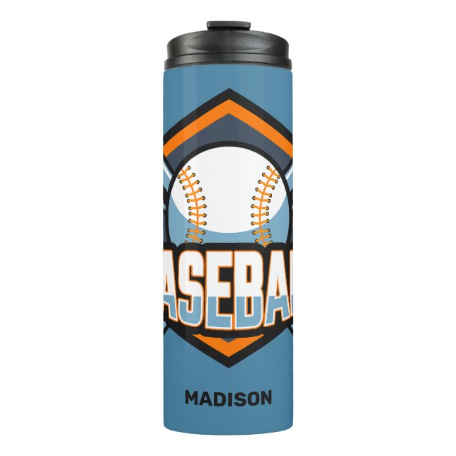Custom Text & Colour Baseball Thermal Tumbler (Front)