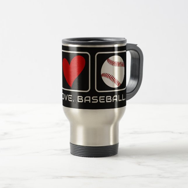 Custom Text & Colour Baseball Travel Mug (Front Right)