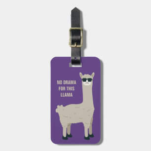 Custom text & colour Cool Llama Luggage Tag