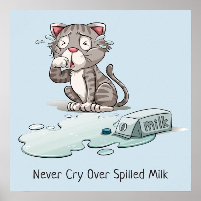 Custom text & colour Crying Cat poster (Front)