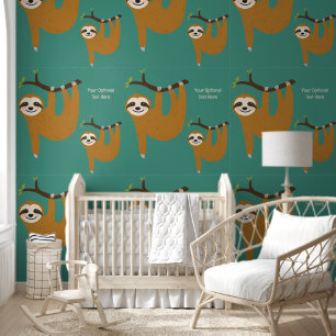 Custom Text & Colour Cute Sloth Wallpaper
