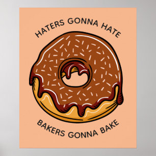 Custom text & colour Doughnut poster