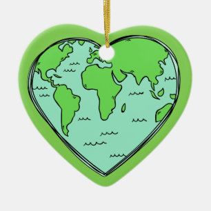 Custom text & colour Earth Love ornament
