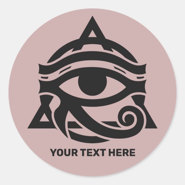 Custom Text & Colour Eye of Horus Classic Round Sticker (Front)