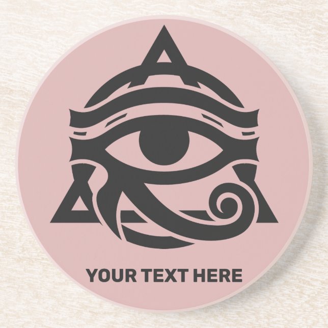 Custom Text & Colour Eye of Horus Coaster (Front)