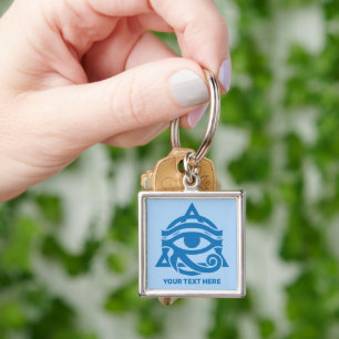 Custom Text & Colour Eye of Horus Key Ring