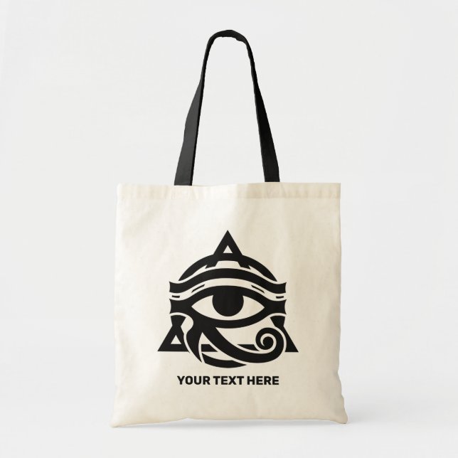 Custom Text & Colour Eye of Horus Tote Bag (Front)