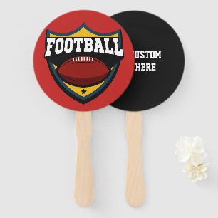 Custom text & colour Football Logo hand fans