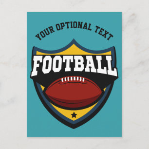 Custom text & colour Football Logo postcard