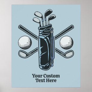 Custom Text & Colour Golf Poster