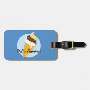 Custom text & colour Ice Cream Hello Luggage Tag