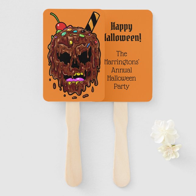 Custom text & colour Ice Cream Skull fan set (Front and Back)