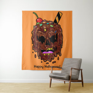 Custom text & colour Ice Cream Skull tapestry