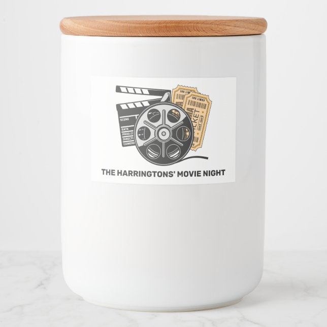 Custom Text & Colour Movie Food Label (Front)