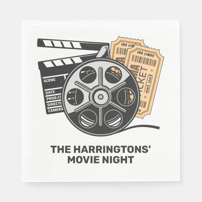 Custom Text & Colour Movie Napkin (Front)